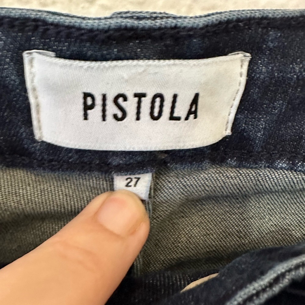 Pistola High Rise Slim Fit Raw Hem Dark Wash Jeans - Size 27 - Picture 4 of 7